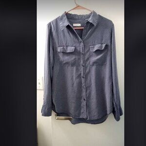 Equipment Femme Collared button Down Print Blouse Sz M